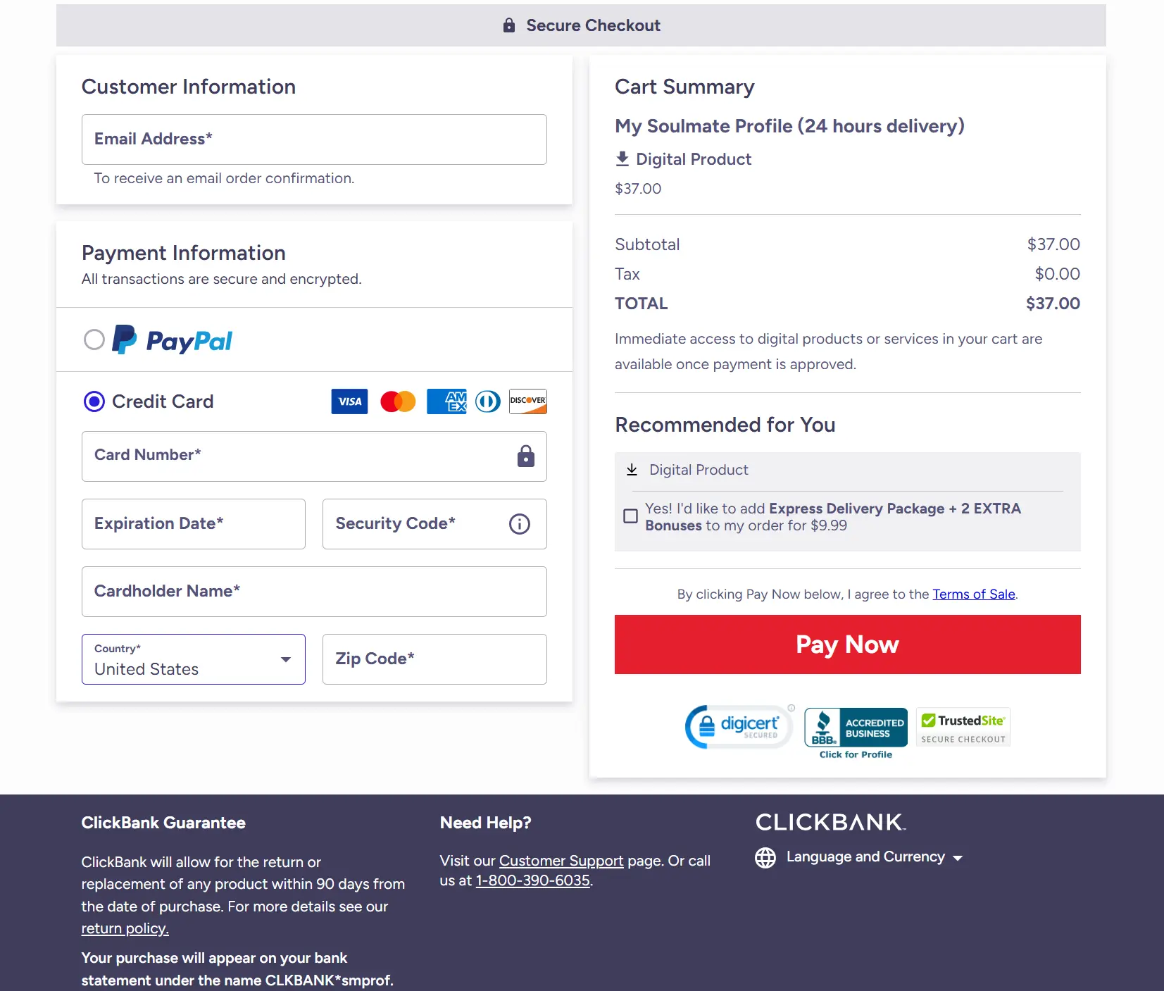 Tara Lunar Soulmate Sketch Checkout Page